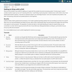 Getting to Grips with LaTeX - LaTeX Tutorials by Andrew Roberts
