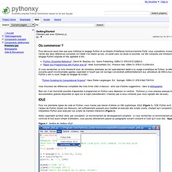 GettingStarted - pythonxy - Premiers pas avec Python(x,y). - Scientific-oriented Python Distribution based on Qt and Spyder