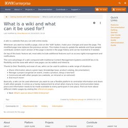 What is a wiki and what can it be used for? (GettingStarted.WhatIsAWiki) - XWiki