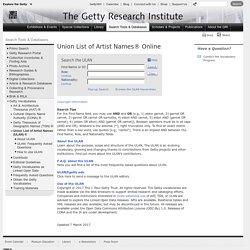 Getty - Union List of Artist Names