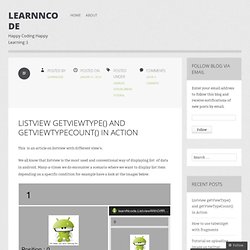 Listview getViewType() and getViewTypeCount() in Action