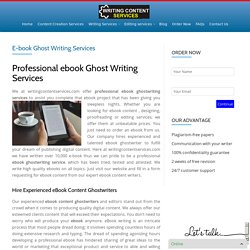 E-book Ghost Writing Services - Writing Content Services