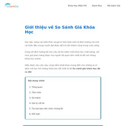 Giới thiệu về website So Sánh Giá Khóa Học