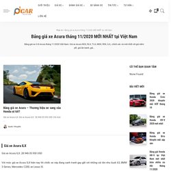 Bảng giá xe Acura tháng 11/2020 MỚI NHẤT tại Việt Nam - Picar.vn