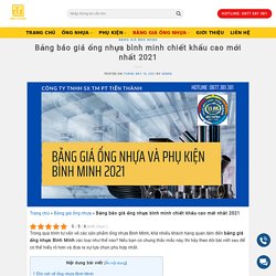 Bảng giá ống nhựa Bình Minh chiết khấu cao 2021 Điện Nước Tiến Thành