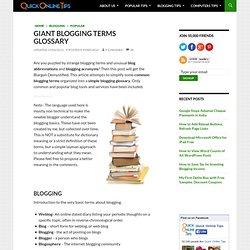 Quick Online Tips » The Giant Blogging Terms Glossary
