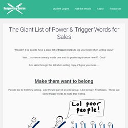 The Giant List of Power & Trigger Words for Sales