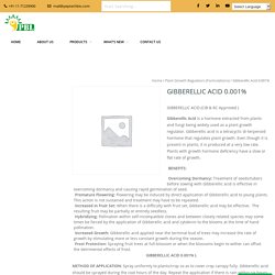 Gibberellic Acid : Peptech Biosciences Ltd