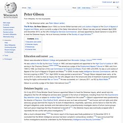 Peter Gibson (judge) - Wiki DETAINEE INQUIRY CHAIRMAN