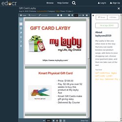 Gift Card Layby