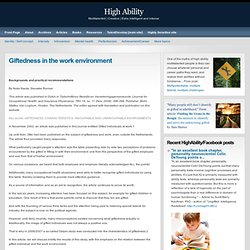 Giftedness in the work environment