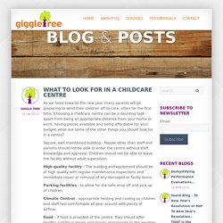 Giggletree - ﻿What to look for in a childcare centre