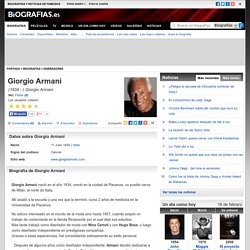 Giorgio Armani - Biografía de Giorgio Armani