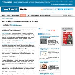 More girls born in Japan after quake skews sex ratio - health - 04 August 2013
