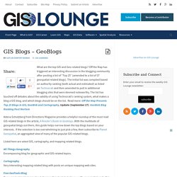 GIS Blogs - GeoBlogs