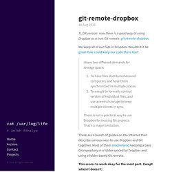 git-remote-dropbox · cat /var/log/life