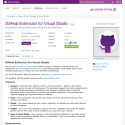 GitHub Extension for Visual Studio Erweiterung