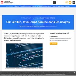 Sur GitHub, JavaScript domine dans les usages