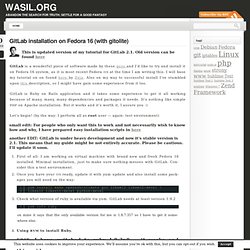 GitLab installation on Fedora 16 (with gitolite) « wasil.org