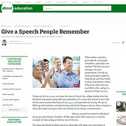 How to Give a Memorable Speech (Chip Heath and Dan Heath)