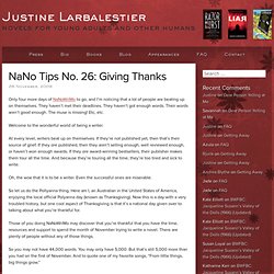 NaNo Tips No. 26: Giving Thanks