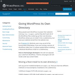 Giving WordPress Its Own Directory