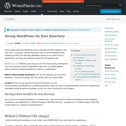 Giving WordPress Its Own Directory