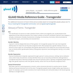 Media Reference Guide - Transgender Glossary of Terms