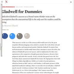 Gladwell for Dummies