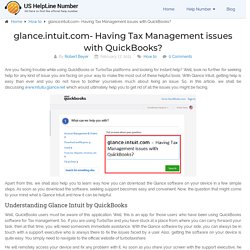 glance.intuit.com- Having Tax Management issues with QuickBooks?