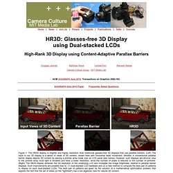 HR3D, Glasses-Free 3D Display - Camera Culture Group, MIT Media Lab