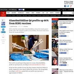 GlaxoSmithKline Q4 profits up 66% from H1N1 vaccines
