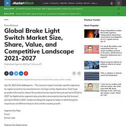 May 2021 Report on Global Brake Light Switch Market Overview, Size, Share and Trends 2021-2026
