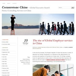 The rise of Global Employer services in China
