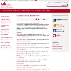 Global health resources - lrweb.beds.ac.uk