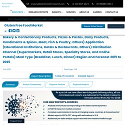 Global Gluten Free Food Market Size, Share & Industry Forecast 2018-2025