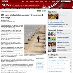 US tops global clean energy investment rankings