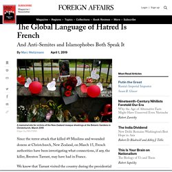 The Global Language of Hatred is French