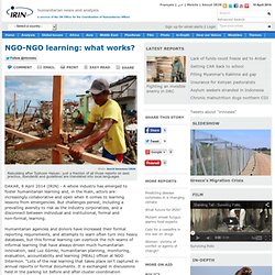 NGO-NGO learning: what works?