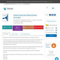 Global Shade Sails Market Growth 2019-2024 - Verified Market Reports