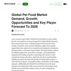 Global Pet Food Market Demand, Growth, Opportunities and Key Player Forecast To 2028