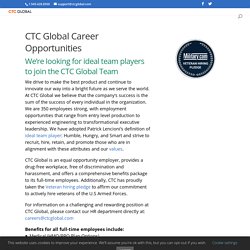 CTC Global Career Opportunities - Get Jobs that offer perfect growth