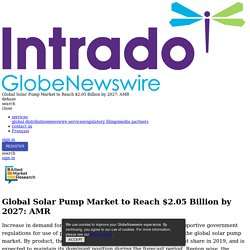 Global Solar Pump Market to Reach $2.05 Billion by 2027: