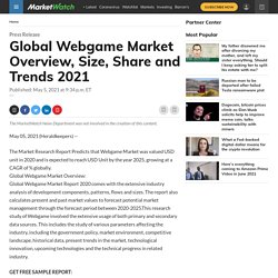 May 2021 Report on Global Webgame Market Overview, Size, Share and Trends 2021