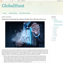 Information Technology Becoming an Evitable Part of Business Processes