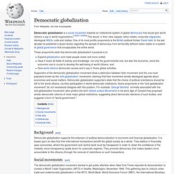 Democratic globalization