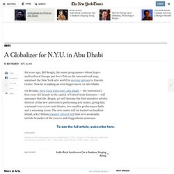 A Globalizer for N.Y.U. in Abu Dhabi
