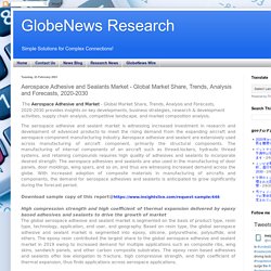 GlobeNews Research: Aerospace Adhesive and Sealants Market - Global Market Share, Trends, Analysis and Forecasts, 2020-2030