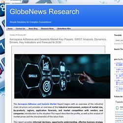 GlobeNews Research: Aerospace Adhesive and Sealants Market Key Players, SWOT Analysis, Dynamics, Drivers, Key Indicators and Forecast to 2030