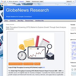 GlobeNews Research: High Throughput Screening (HTS) Market to Explore Growth Through Swot Analysis 2022-2030